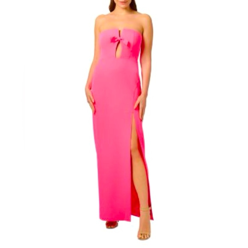 Liv Foster Pink Strapless Gown